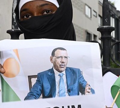 Supporters of ousted Nigerien president Bazoum rally in Paris
