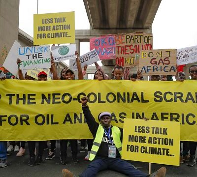 Activists demonstrate against Africa Climate Summit in Nairobi