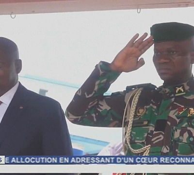 Central African president appears on Gabon state TV welcomed by Oligui