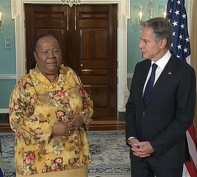 South Africa FM Naledi Pandor received in Washington by secretary of state Anthony Blinken