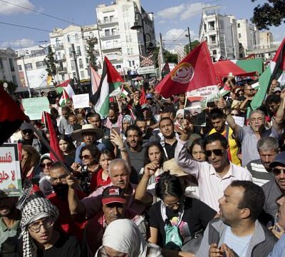 Tunisia: Pro-Palestinian demonstration in front of South Africa embassy