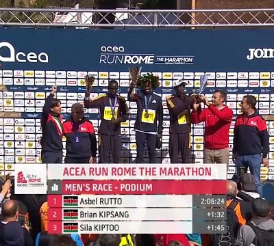 Kenyan athlete Asbel Rutto breaks record to win Rome marathon