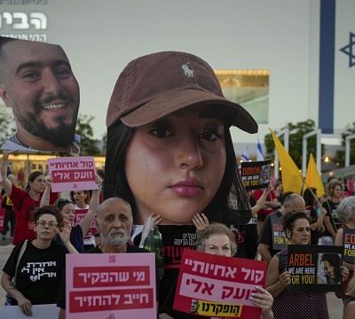 Israel: Relatives and friends of hostages held in Gaza march in Tel Aviv