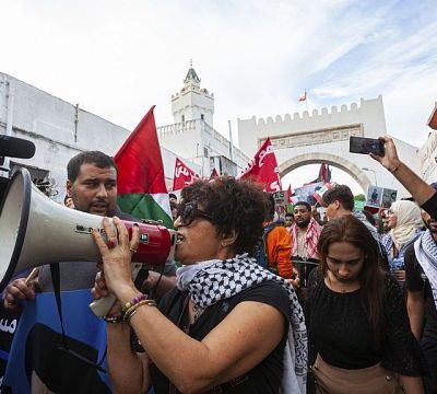 One year of conflict: pro-Palestinian protest held in Tunisia