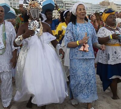 Afro-Brazilians pay tribute to their sea goddess to mark the new year