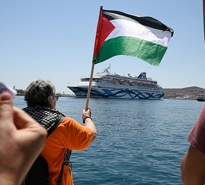 Israeli cruise ship skips Greek Island after pro-Palestinian protest