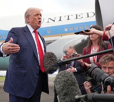 Trump warns Europe against immigration as he arrives in Scotland