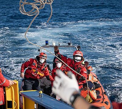 Pregnant woman medically evacuated after migrant boat rescue in Mediterranean Sea