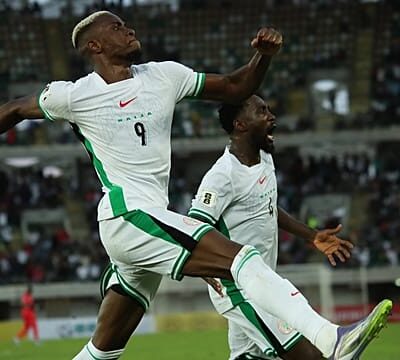 Osimhen’s double set Nigeria past Gabon into DR Congo final in world cup qualifying