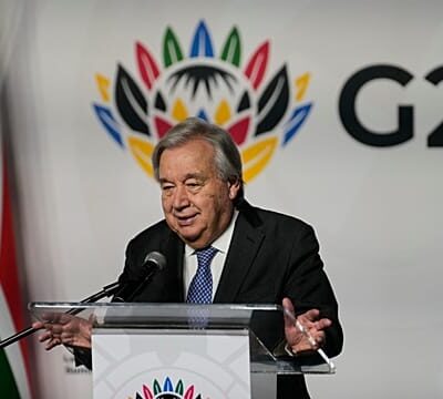 UN chief António Guterres calls on G20 leaders to tackle trade inequalities