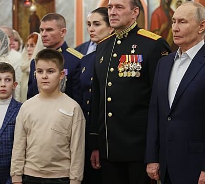Putin attends Christmas Eve service with veterans of Ukraine war