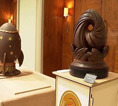 Belgium turns Easter chocolate into giant edible sculpture