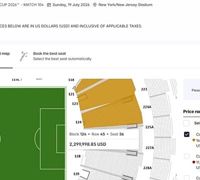 Four tickets for FIFA World Cup final on resale site for over $2 million each