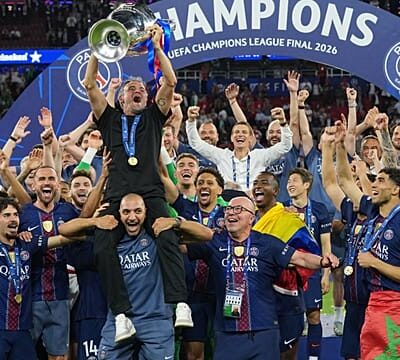 Nigerian fans celebrate Paris Saint-Germain’s win over Arsenal